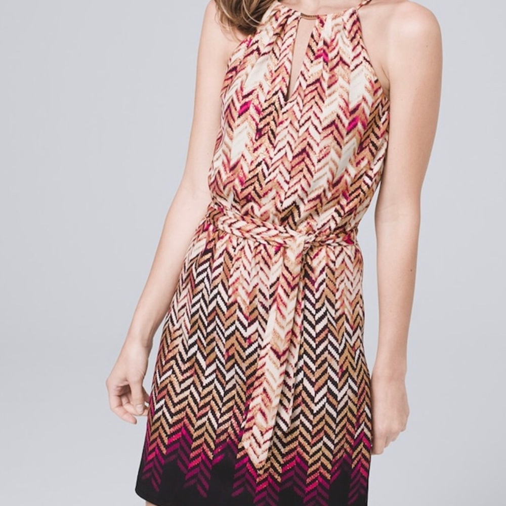 Metallic Chevron Blouson WHBM dress